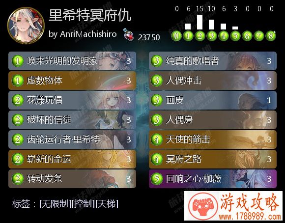 影之诗无限模式里希特冥府仇上分卡组推荐
