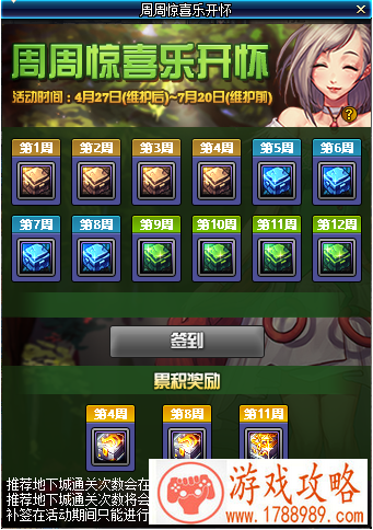 dnf14周奔跑签到有什么奖励